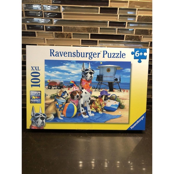 RAVENSBURGER 100PCS DOG&EUROGRAPHICS 300PCS DOGS&CATS YOGA BEACH PUZZLES - Picture 1 of 3